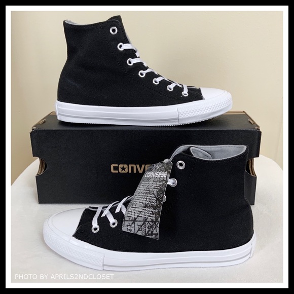CONVERSE BLACK CHUCK TAYLOR ALL STAR HI TOPS A2C - Picture 2 of 8